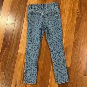 Thereabouts Leopard Print Blue Denim Jeans Girls Sz 7 - Like New!